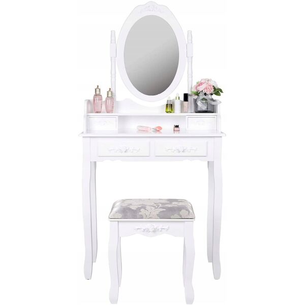 Kosmetinis staliukas su veidrodžiu ir kėde "REGINA"